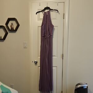Elegant Purple Halter Maxi Dress